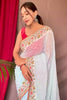 Baby Blue Pure Georgette Saree With All Over Sequence
