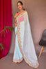 Baby Blue Pure Georgette Saree With All Over Sequence