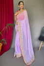 Baby Purple Pure Georgette Saree With All Over Sequence