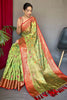 Parrot Green Pure Tissue Silk Saree