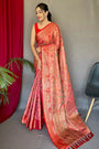 Peach Pure Tissue Silk Saree