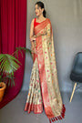 Beige Pure Tissue Silk Saree
