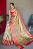 Beige Pure Tissue Silk Saree