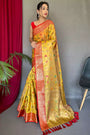 Yellow Pure Tissue Silk Saree
