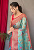 Sky Blue Pure Tissue Silk Saree