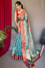 Sky Blue Pure Tissue Silk Saree