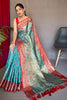 Sky Blue Pure Tissue Silk Saree
