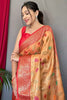 Orange Pure Tissue Silk Saree