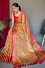 Orange Pure Tissue Silk Saree