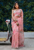 Baby Pink  Digital Printed With Handwork Saree