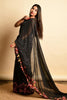 Black Georgett Silk With Sequence  Embroidery Work Saree