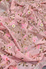 Baby Pink Georgett Silk With Embroidery Work Saree
