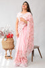 Baby Pink Georgett Silk With Embroidery Work Saree