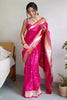 Rani Pink Soft Silk Saree With Zari Weaving