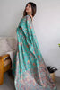 Sea Green Kashmiri Silk Saree With Zari Weaving