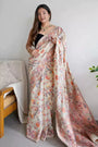 Off White Kashmiri Silk Saree With Zari Weaving