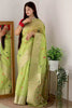 Pista Green Organza Saree With Zari Weaving
