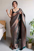 Green Soft Silk Saree With Copper Zari Weaving