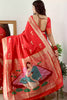 Red Soft Silk Saree With Zari Weaving