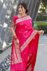 Pink Soft Silk Saree With Zari Weaving