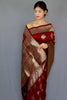 Maroon Soft Silk Saree With Zari Weaving