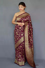 Magenta Soft Silk Saree With Zari Weaving