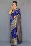Blue Soft Silk Saree With Zari Weaving