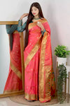 Peach Color Soft Silk Saree With Zari Weaving