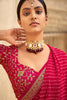 Red Bandhani Design Saree With Embroidery Work Blouse