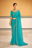 Deep Sky Blue Bandhani Design Silk Saree With Embroidery Work Blouse