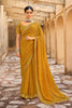 Mustard Yellow Bandhani Design Saree With Embroidery Work Blouse