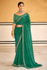 Green  Bandhani Design Silk Saree With Embroidery Work Blouse