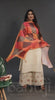 Orange color Muslin sequence Digital Printed Dupatta