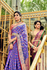 Blue And Pink Combination Banarasi Silk Saree