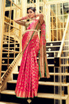Pink Gold Zari Designer Banarasi Saree