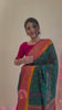 Pure Green Colour Paithani Saree With Maroon Worked Blouse