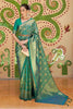 pine green handloom silk saree