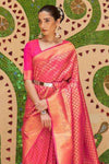 pink zaree silk saree