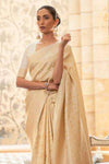Cream designer zaree saree