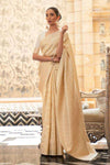 Cream designer zaree saree