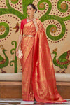 Designer Handloom Red Saree