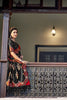Charcoal Black Banarasi Silk Saree With Matching Black Blouse