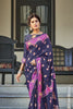 Blue banarasi designer silk saree 