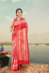 Blushy Apperance Red Kanjivaram Silk saree
