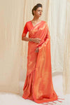  conspectus orange kanjivaram saree With matching blouse