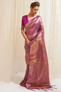 Mulberry Purple Shine Kanjivaram Wedding Saree With Blouse