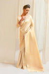 Delineation Beautiful Cream Kanjivaram saree
